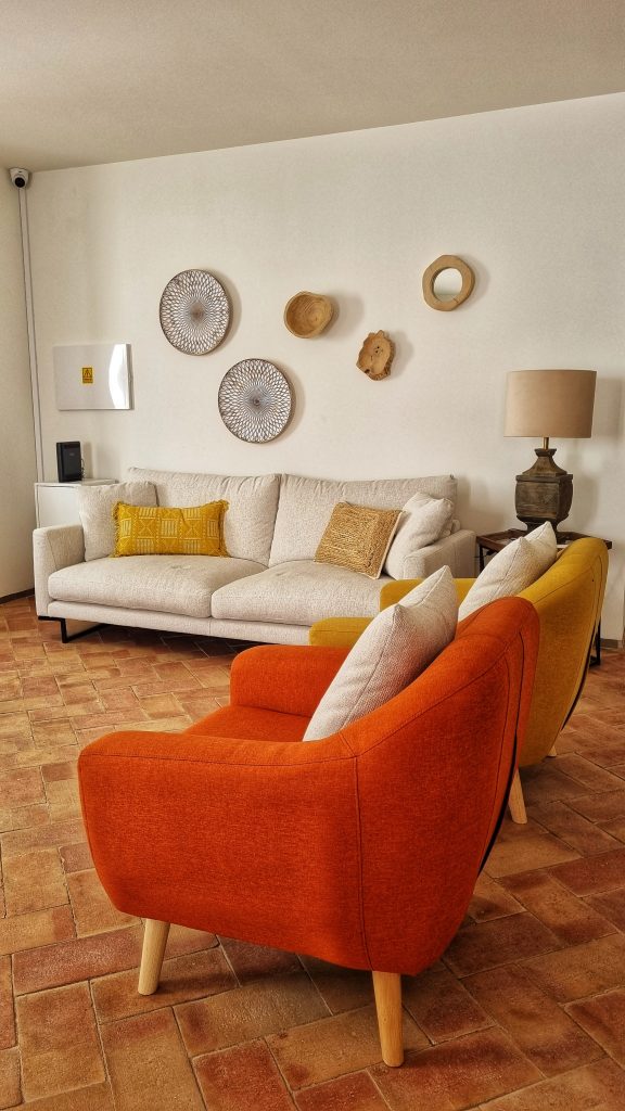 The living room area in Casa Algarbe in Faro.