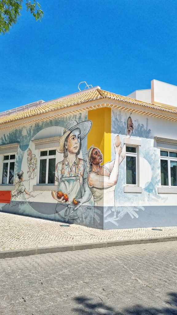Some of the beautiful street art in Faro old town.