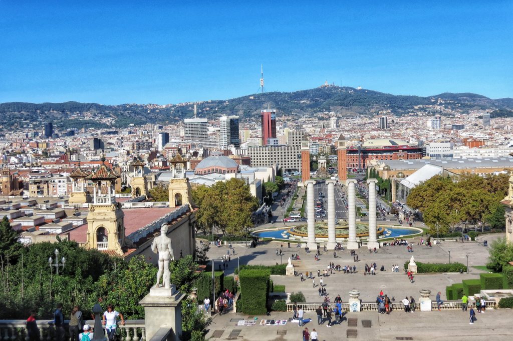 View of Barcelona from Montjuic Mountain.