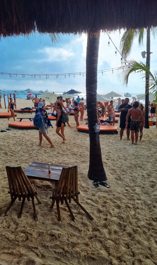 Partying at Green Demon beach club