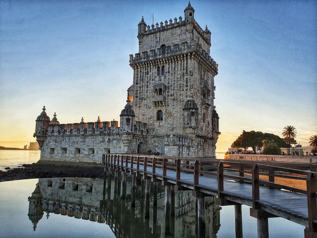 Belem tower at sunset