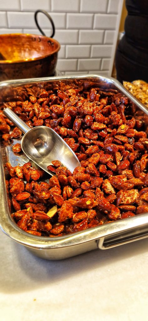 When we went on a food tour with Spain food Sherpas we got taken to a sweetshop and tried these delicious almonds, walnuts and sunflower seeds that are cooked with roasted caramel. Absolutely delicious and worth stopping off!