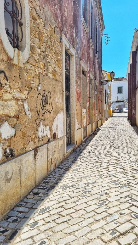 Some of the stunning, old cobbled streets in Faro.