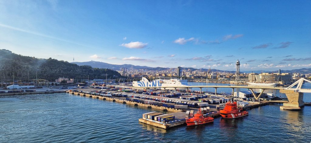 Views from Virgin Voyages before leaving Barcelona.