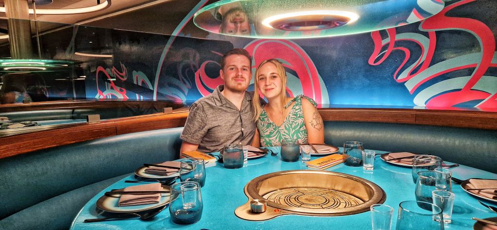 Amy & Liam at Gunbae restaurant on Scarlet Lady