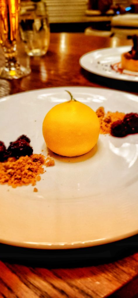 Lemon cheesecake at the Wake restaurant on board.