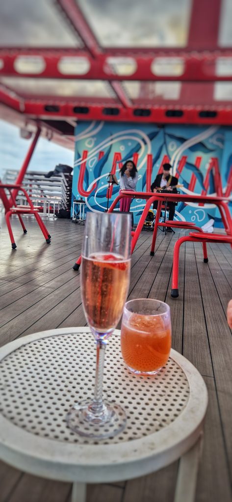 Drinks at the exclusive sail away party as part of the Splash of Romance package.