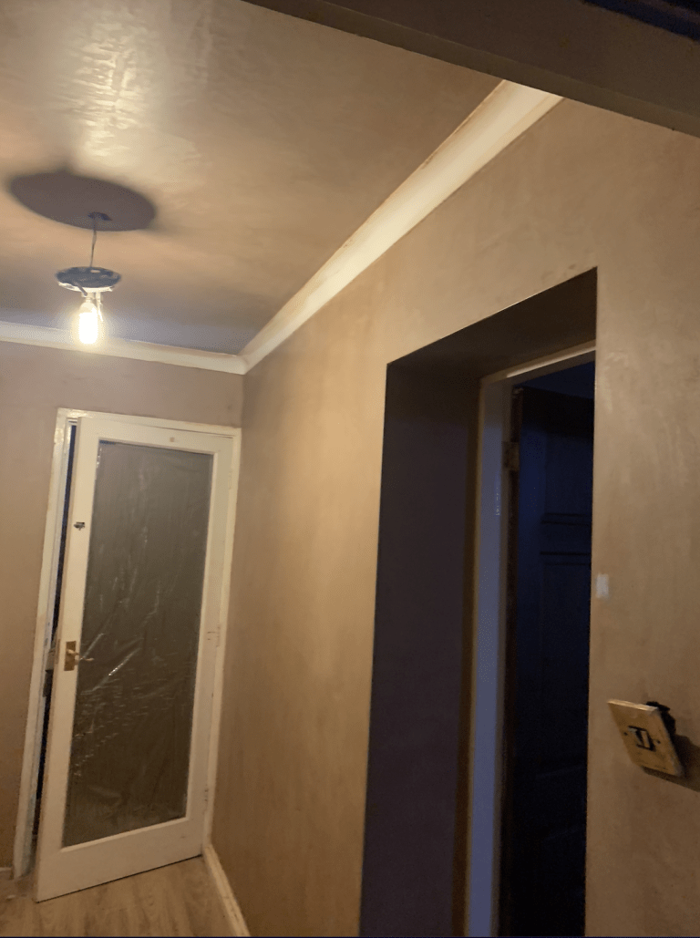 enterance porch plastered