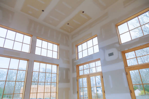 drywall applied to walls and ceiling