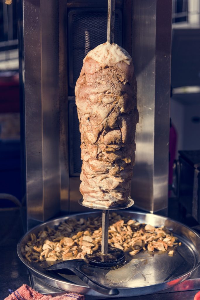 Doner kebab in a roasting spti