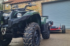 Yamaha Grizzly 450 quad bike with Logic TRM 120 rotary mower