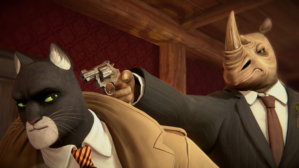 John Blacksad blir hotad av en noshörning