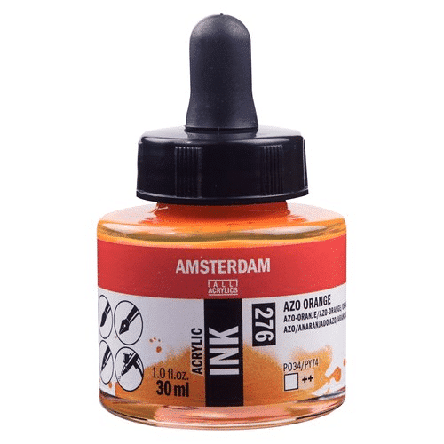 Amsterdam Acrylic Ink 30ml - Azo Orange #276