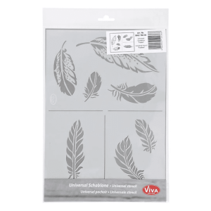 Schablon - Fjädrar 21x29,7cm