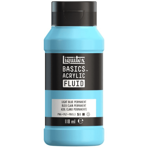 Liquitex Basics Fluid i färgen 770 Light Blue Permanent