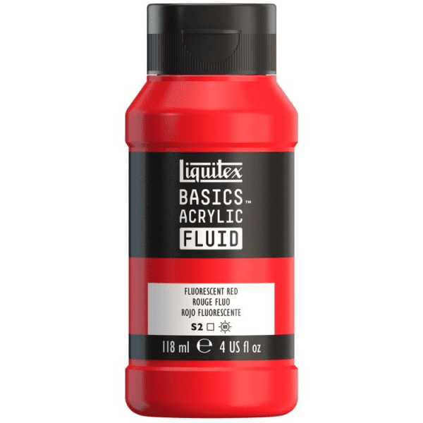 Liquitex Basics Fluid 118ml - 983 Fluorescent Red