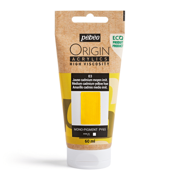 Pebeo Origin Acrylics 60ml - Medium Cadmium Yellow Hue