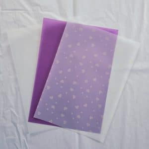 Pappersmix Transparenta 3st A4 - Ivory Hjärtan/Vitrandig/Plommon