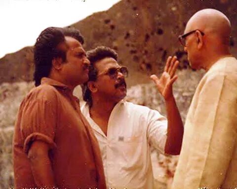 Maniratnam and Rajinikanth at Thalapathi shooting spot