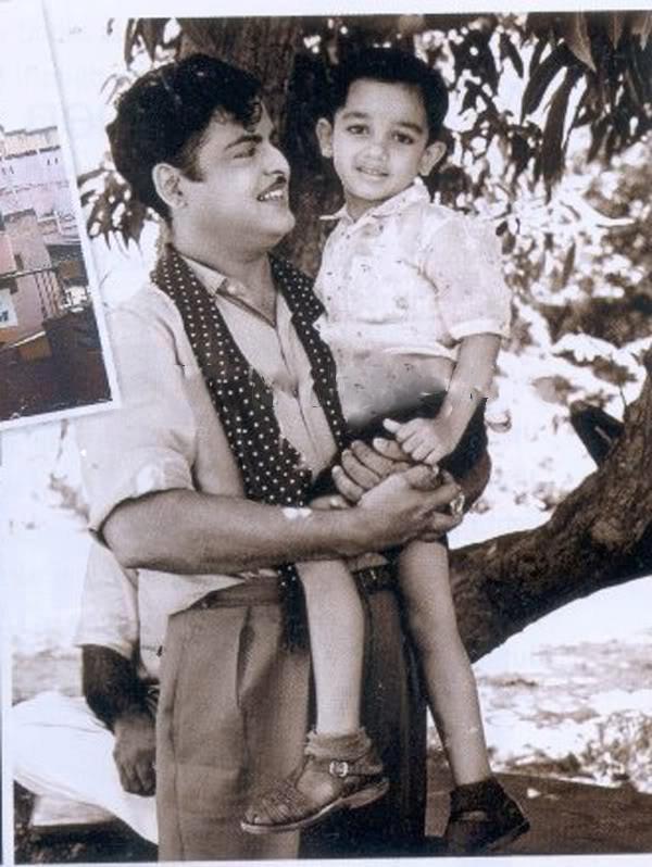 Gemini Ganesan with 'Kid' Kamal OLD