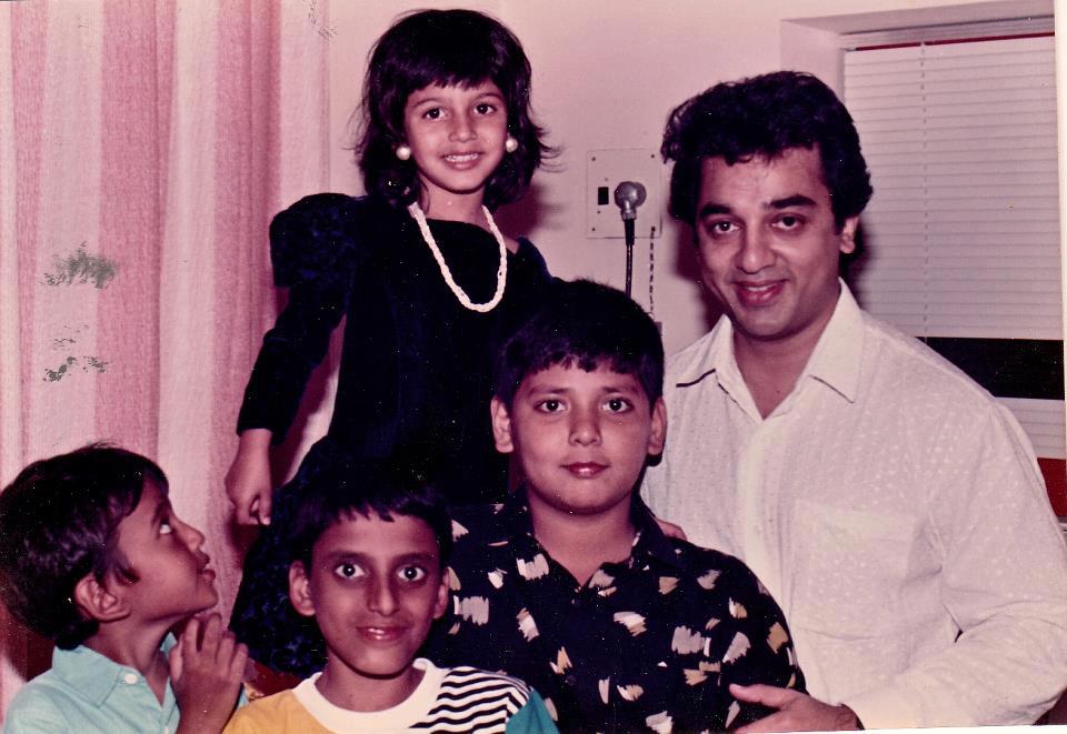 Shruthi Haasan with Kamal Haasan childhood photo