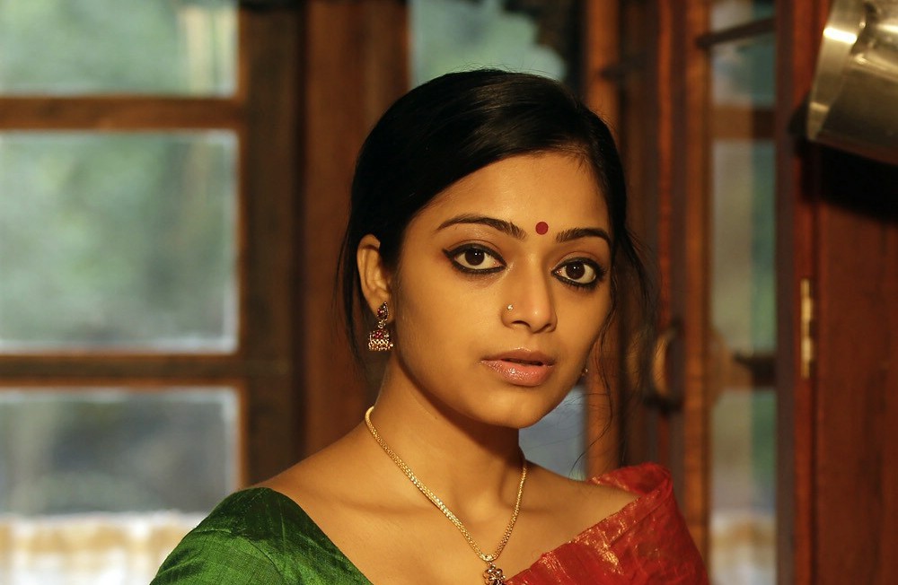 Actress Janani Iyer in traditional saree