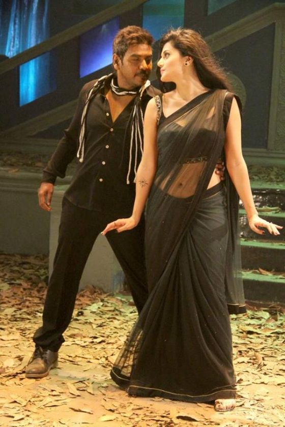 Tapsee hot in black saree see through