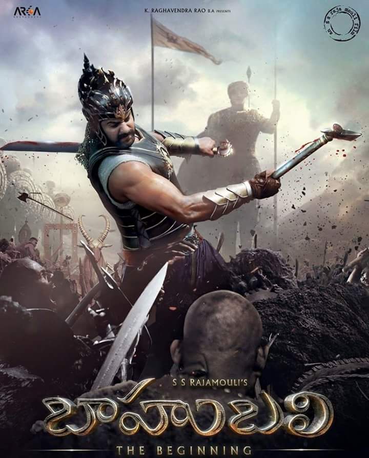 Prabhas action scene in Bahubali Poster