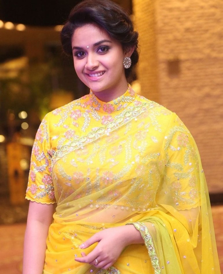 Keerthy Suresh in yellow Saree