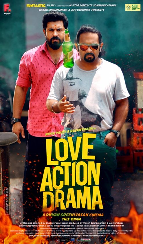 Aju Varghese with Nivin Pauly on the poster of Love Action Drama