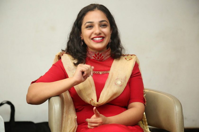 Nithya Menon hot in red