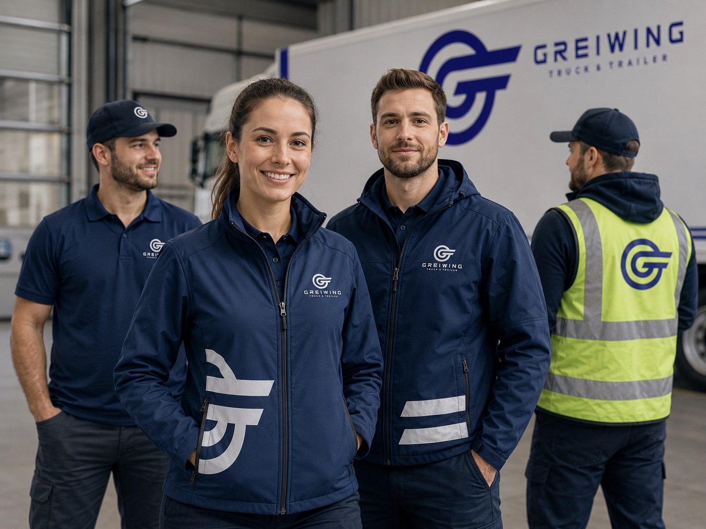 Greiwing branded team workwear and jackets worn by staff