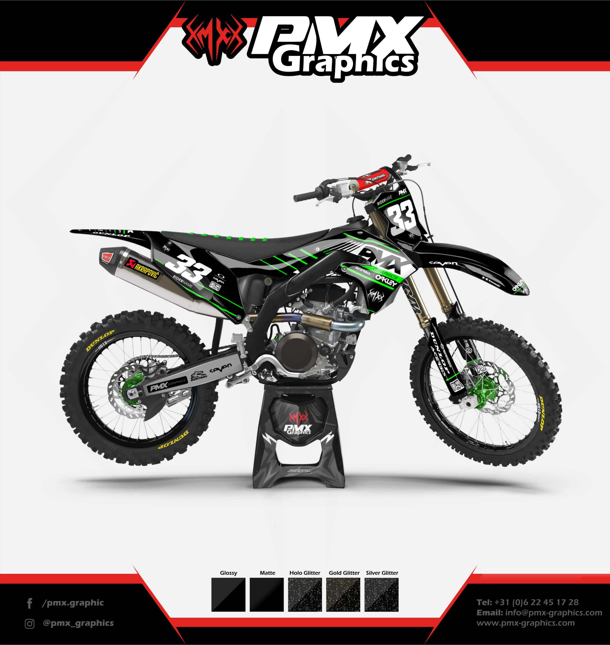Kawasaki graphic kit - Green Vortex