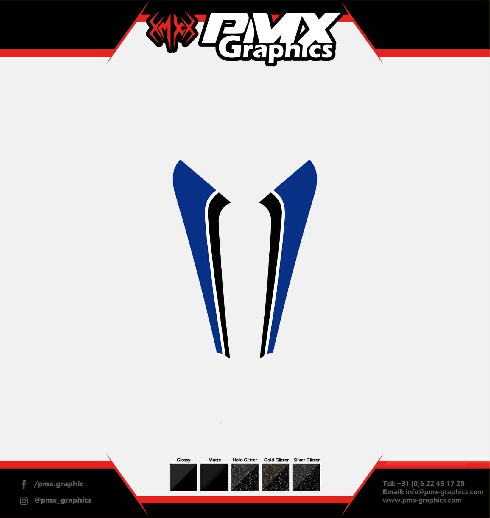 Honda MB frontstickers 1987–1990 Blue White