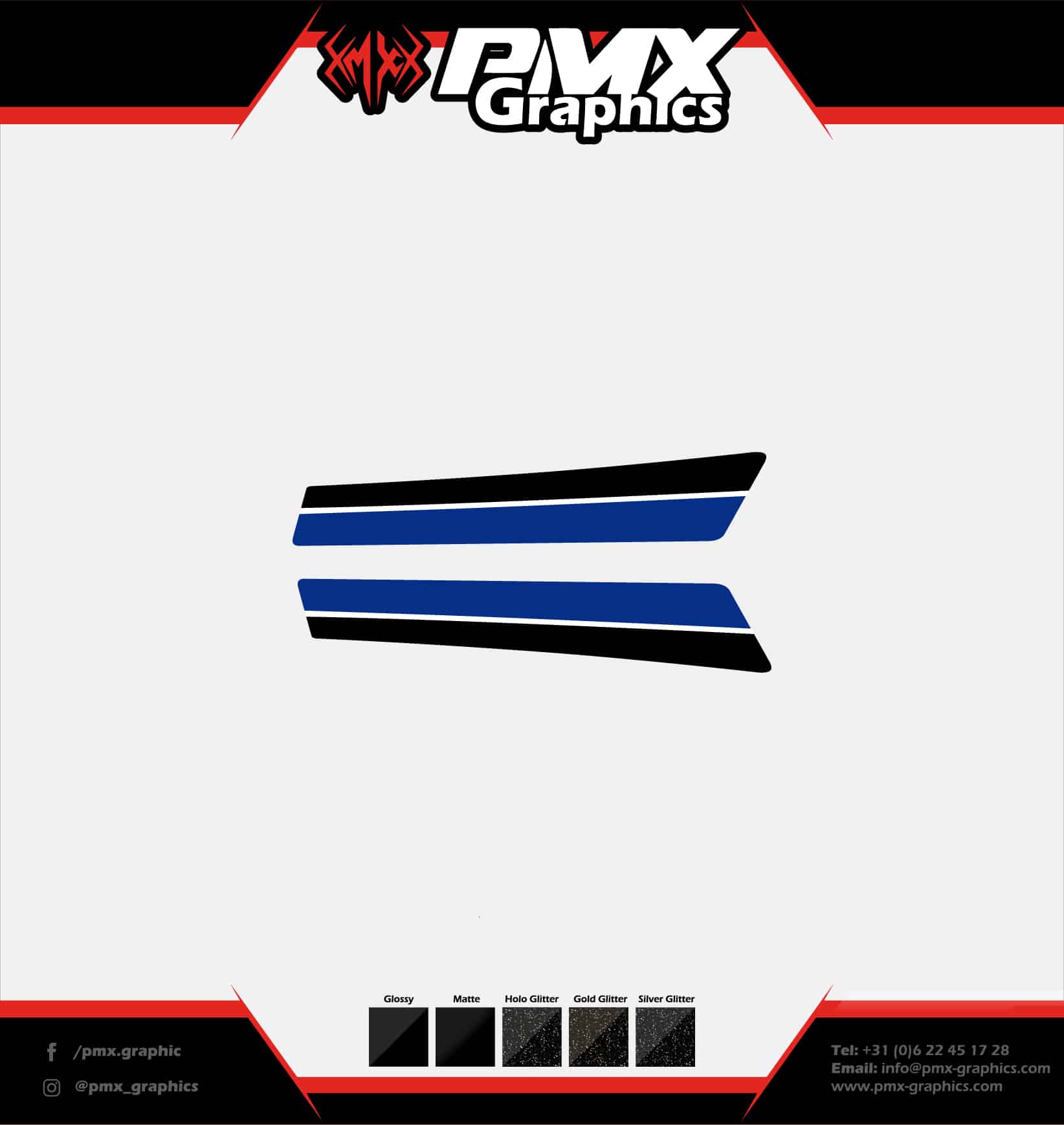 Honda MB rearstickers 1987–1990 Blue White