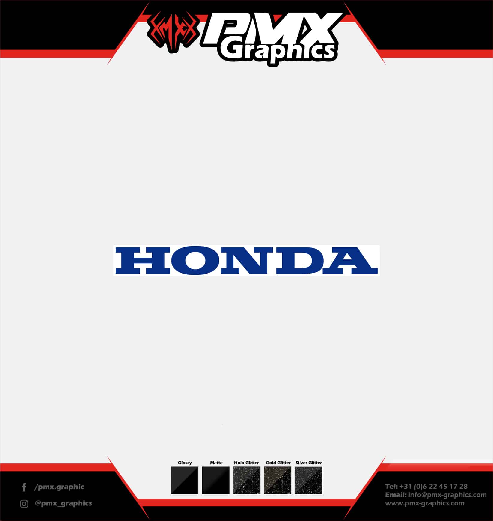 Honda MB Rear Cowl Sticker White / Blue