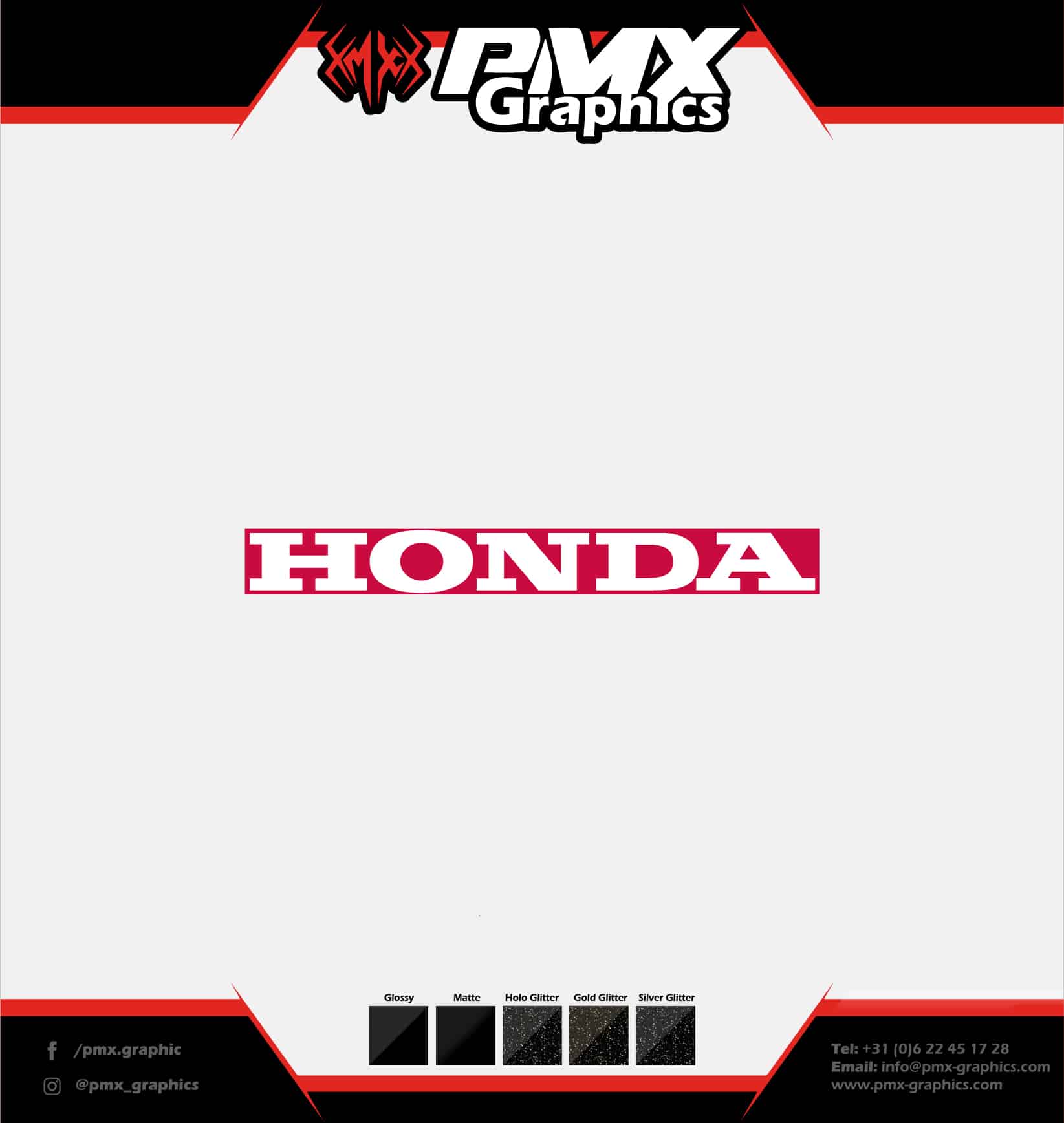 Honda MB Rear Cowl Sticker Red / White