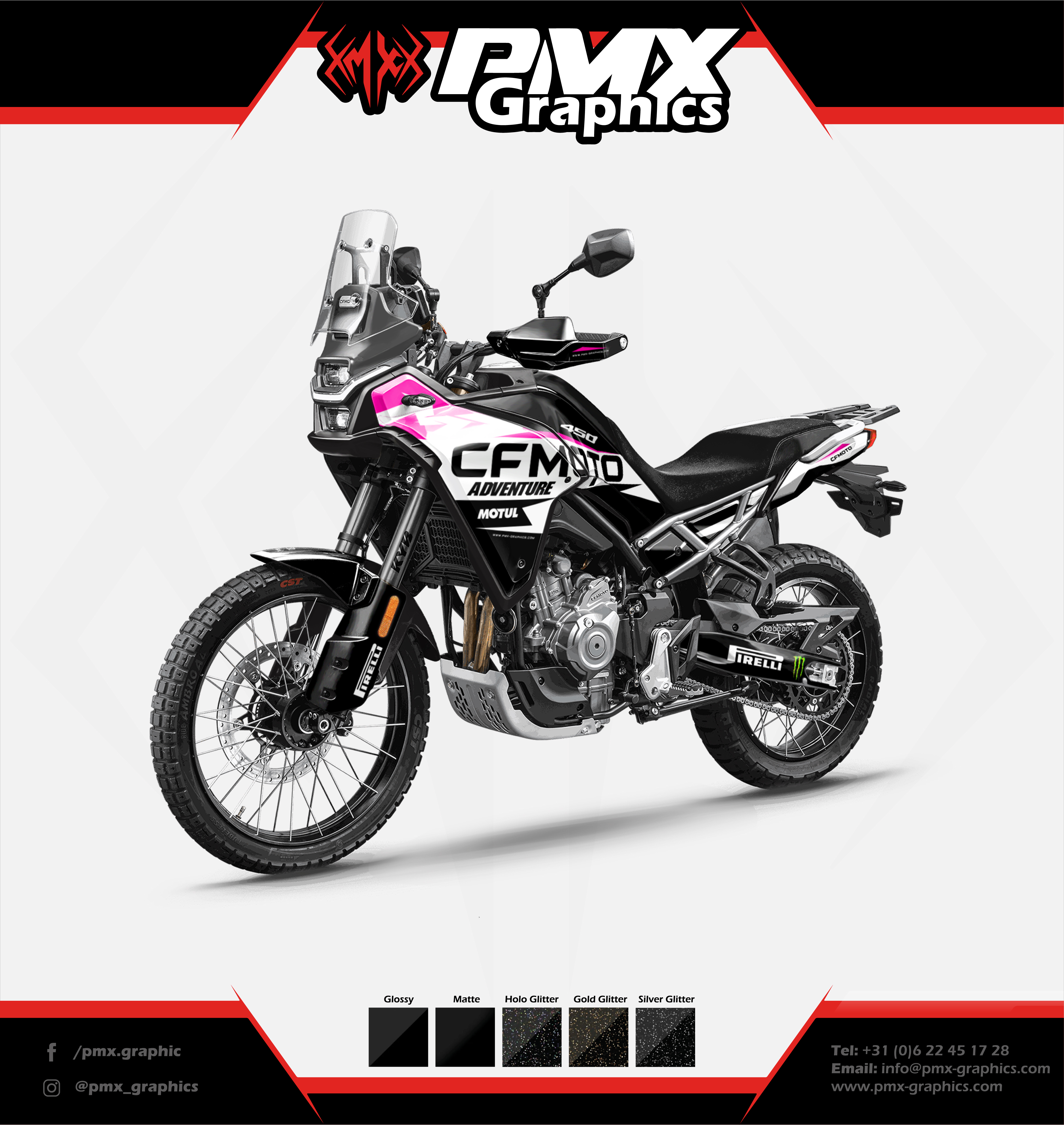 CF Moto Adventure Grafische Kit - TerraShift - PMX Graphics