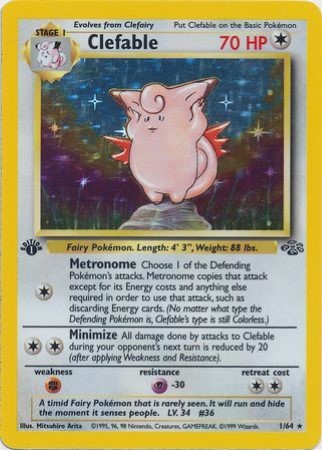 Clefable – 1/64 – Holo 1st Edition