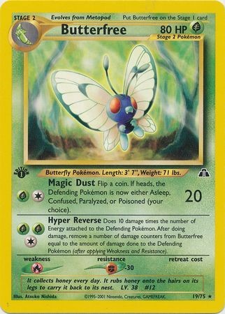 Butterfree – 19/75 – Rare 1st Edition