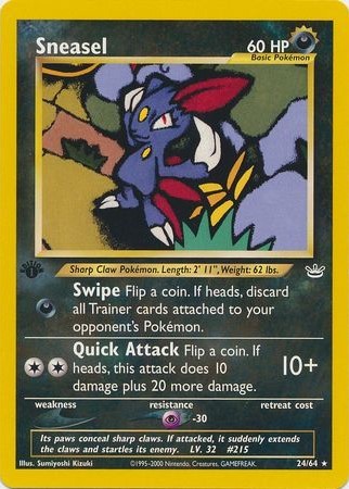 Sneasel – 24/64 – Rare 1st Edition