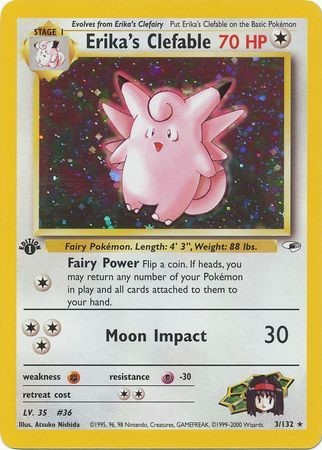 Erika’s Clefable – 3/132 – Holo 1st Edition