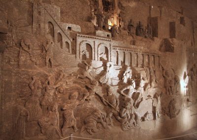 Bas relief carving Wieliczka salt mine