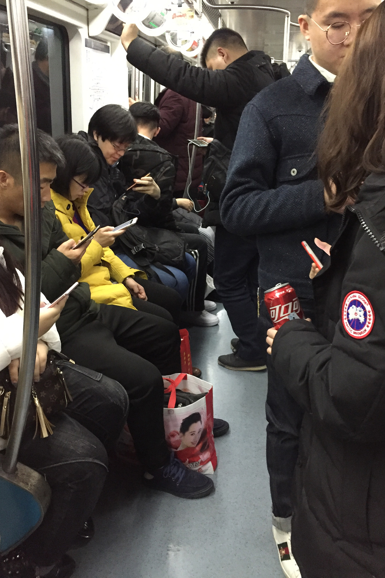 people on the subway mobiles