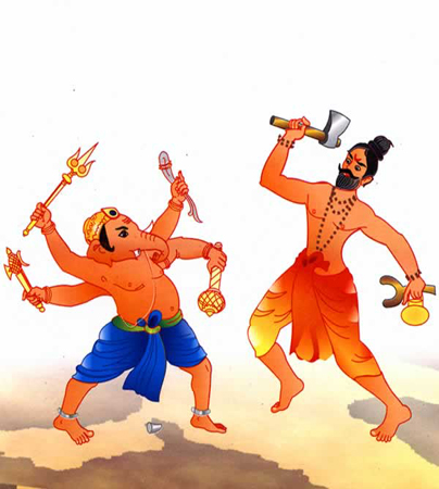 Lord-Ganesha-battle-with-Parashurama
