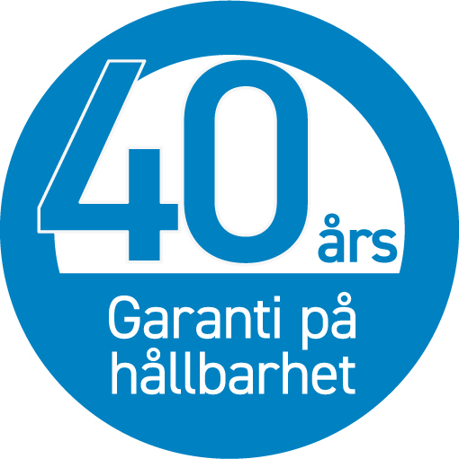 40 års garanti på hållbarhet