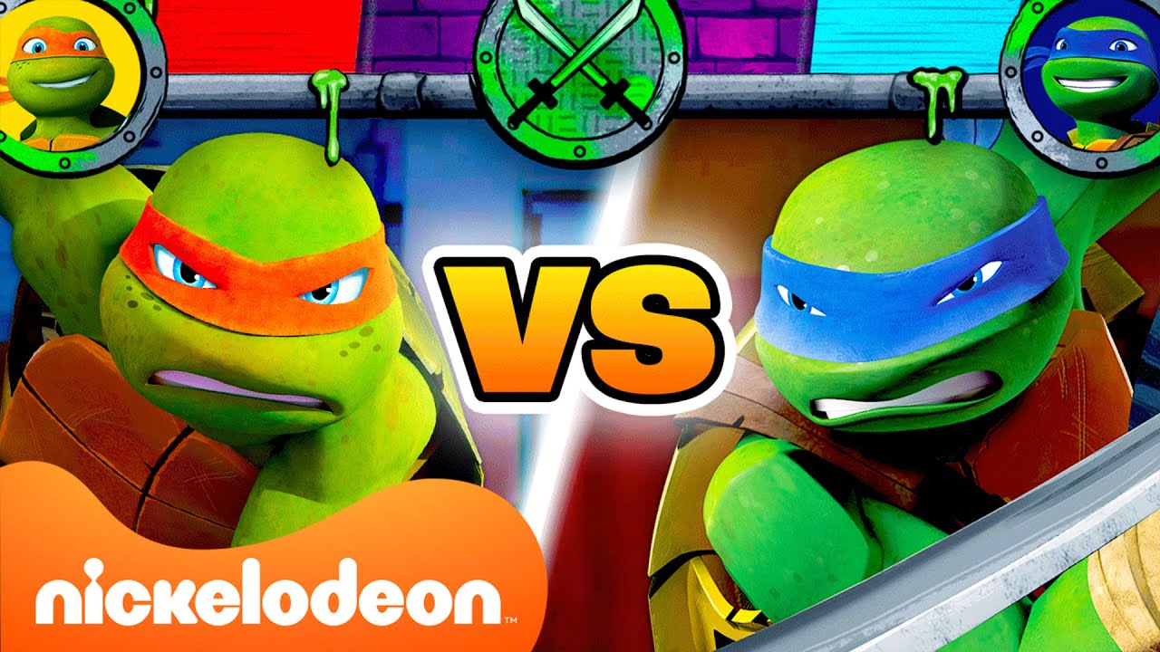 TMNT Mikeys vechtscenes met levensbalken zoals in videogames 🎮 Nickelodeon Nederlands