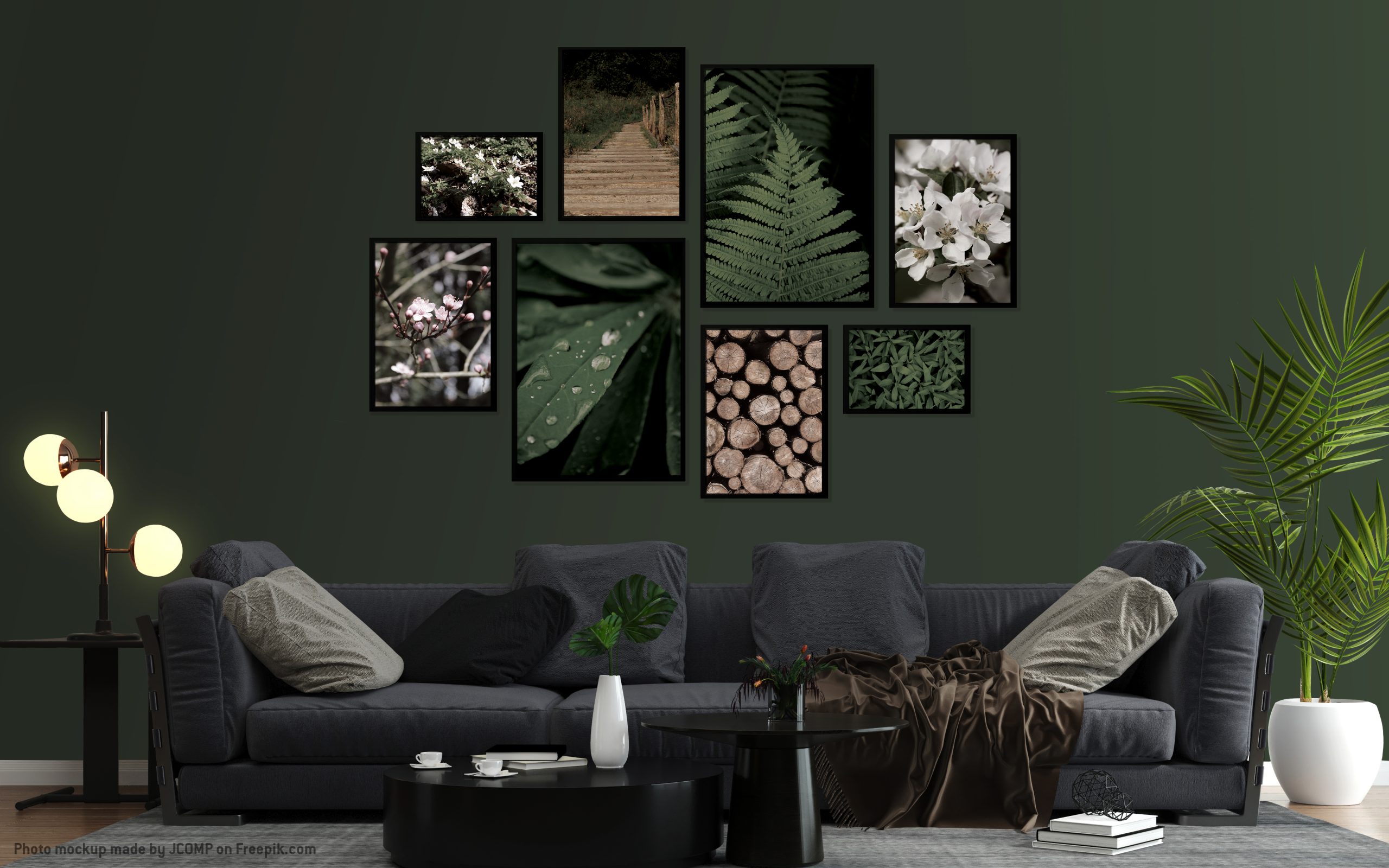 Poster Frame in living room Psd Mockup