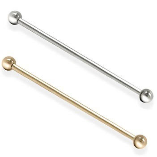 Industrial Plain Bar 1.2 (Gold & Silver) Posh Piercing
