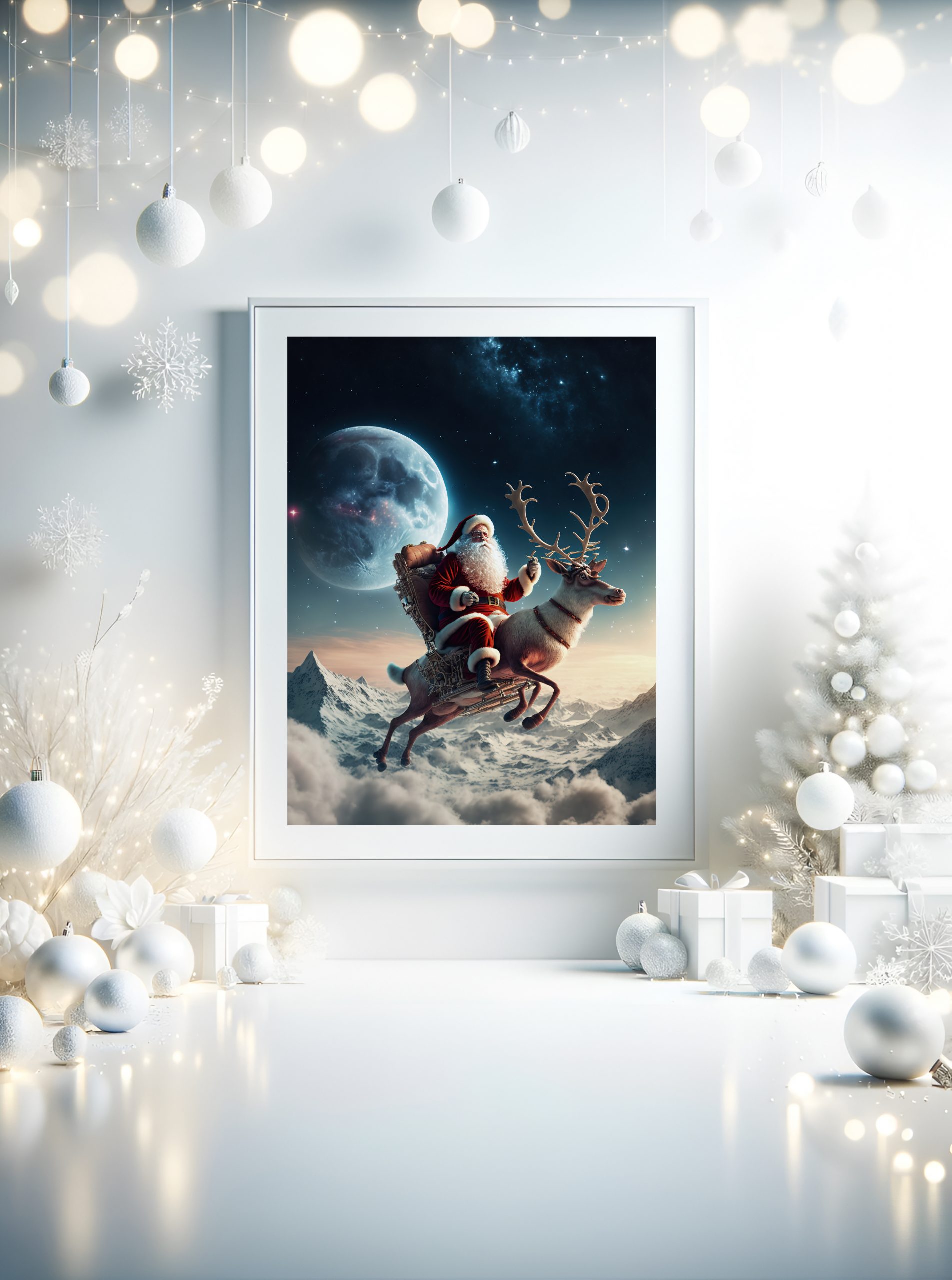 White christmas background with frame.